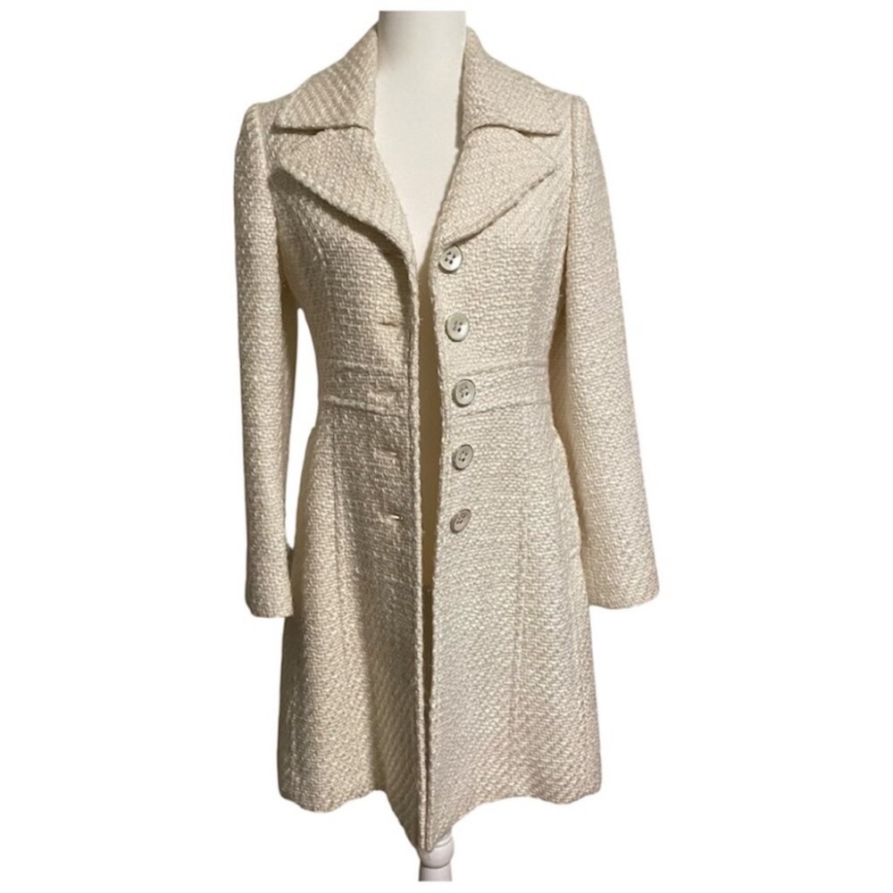 White House Black Market Elegant Cream Women's Pea Coat Size 4